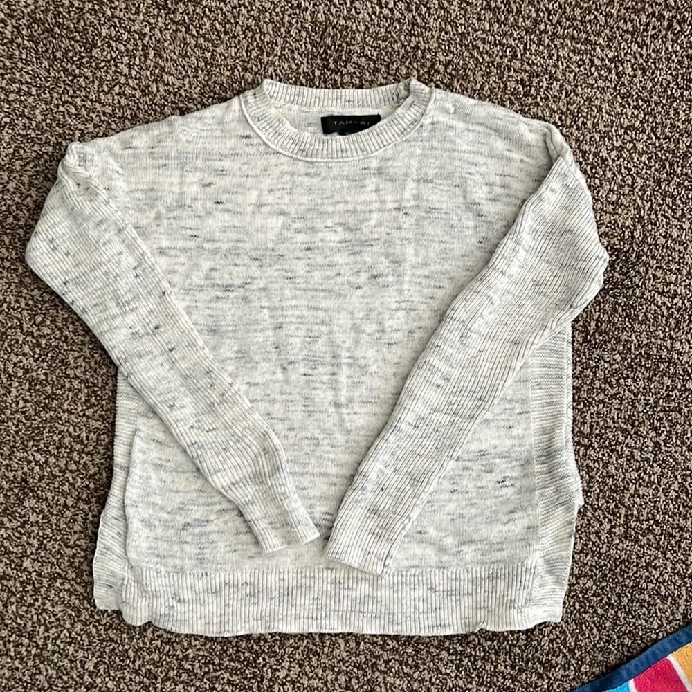 Tahari Grey Marled sweater
